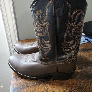 Kids' Black and Brown Western Boots